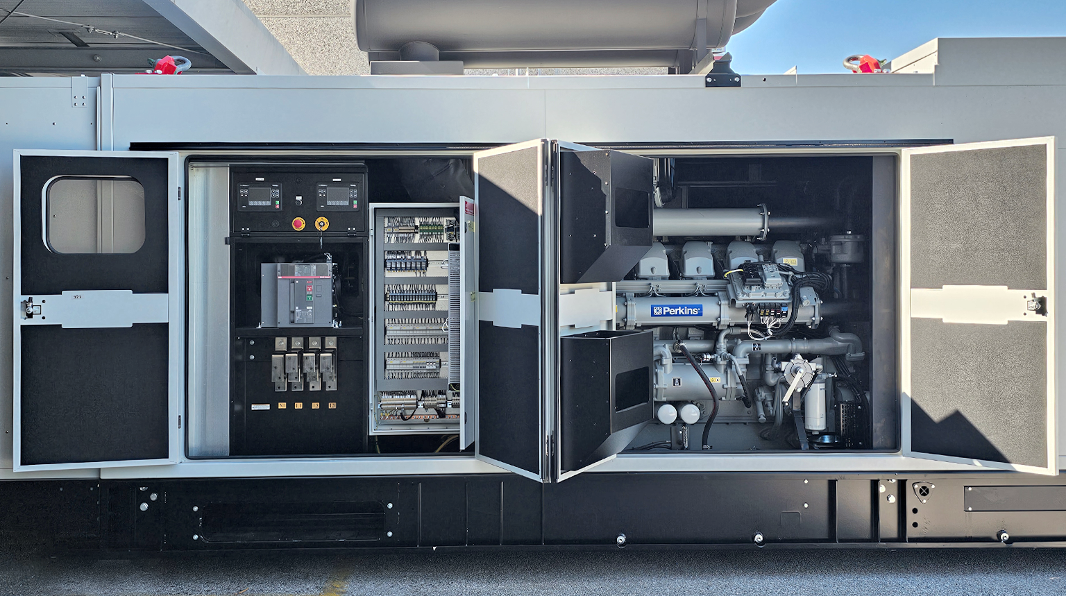 Gen set in with open doors 